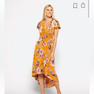 Floral Wrap Midi Dress